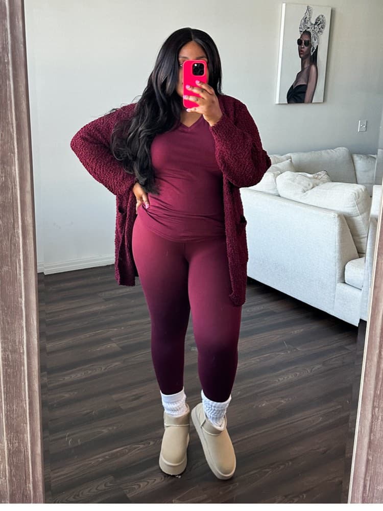 Fireside 3 Piece Legging Set (Wine)