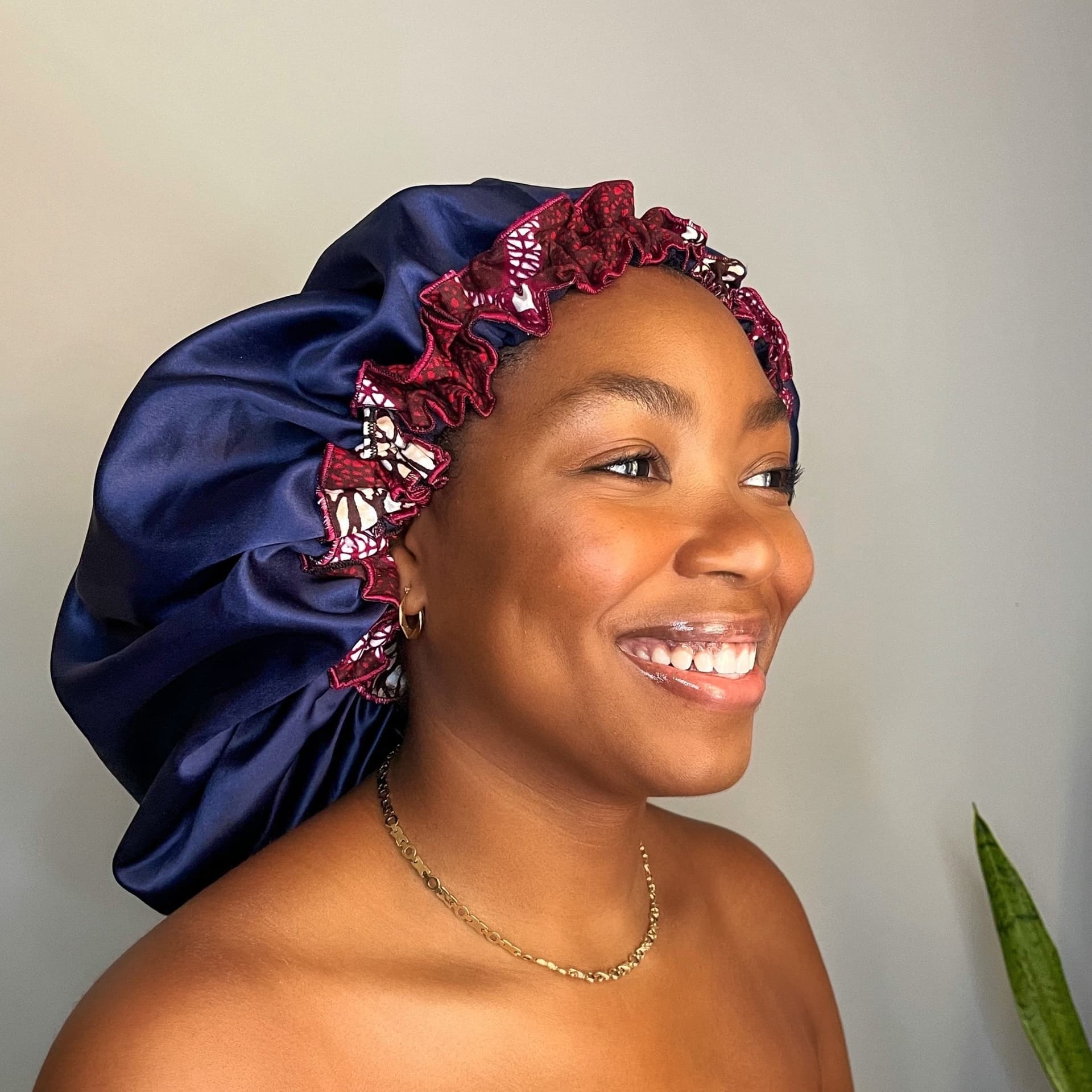 Dana Blue Satin Bonnet